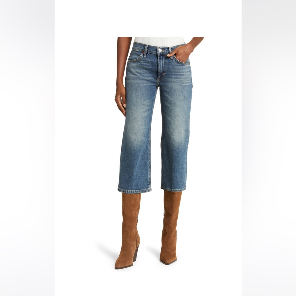 Re/Done Supercrop Flare Jeans - distressed 32